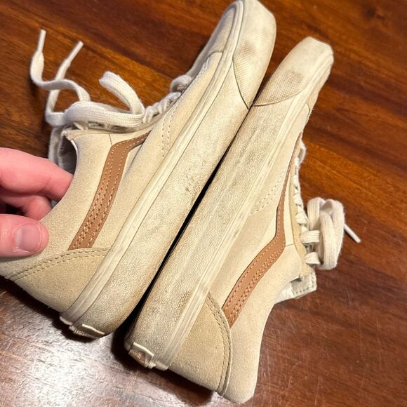 Vans Old Skool Canvas Suede Lace Up Sneakers Shoes Women’s US 7.5 Men’s 6 Tan - Picture 5 of 7